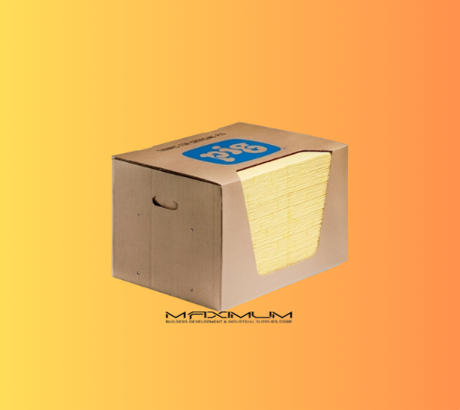 PIG High-Visibility Absorbent Universal Mat Pad in Dispenser Box