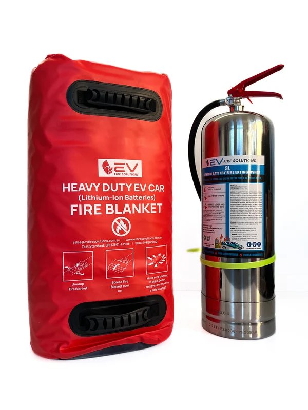 EV Fire Solutions EV Car Fire Safety Kit (Heavy-Duty) - 9L + 8m x 6m 1600°C Blanket