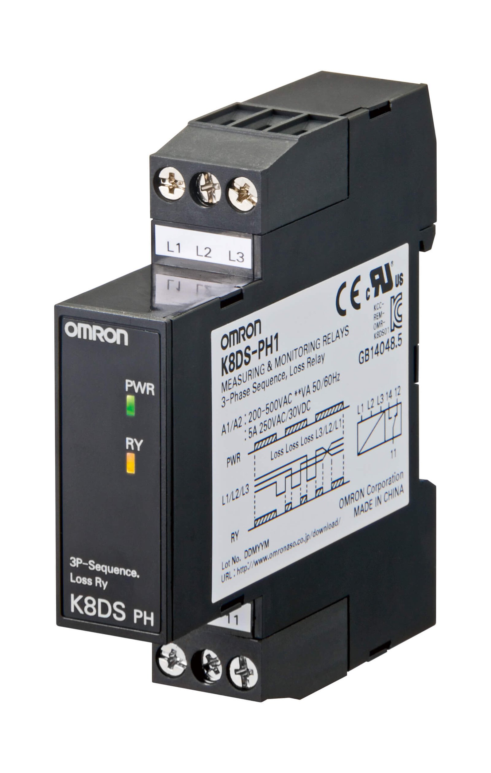 K8DS-PH Three-Phase Phase-Sequence & Phase-Loss Relay