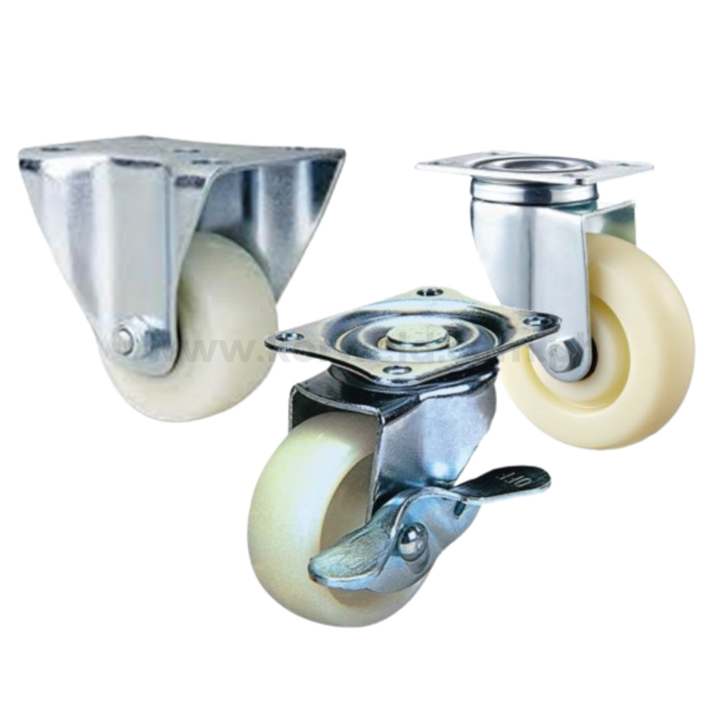 White PP Caster - Medium Duty Solid