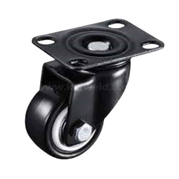 Black and White PU Caster - Medium Duty Swivel